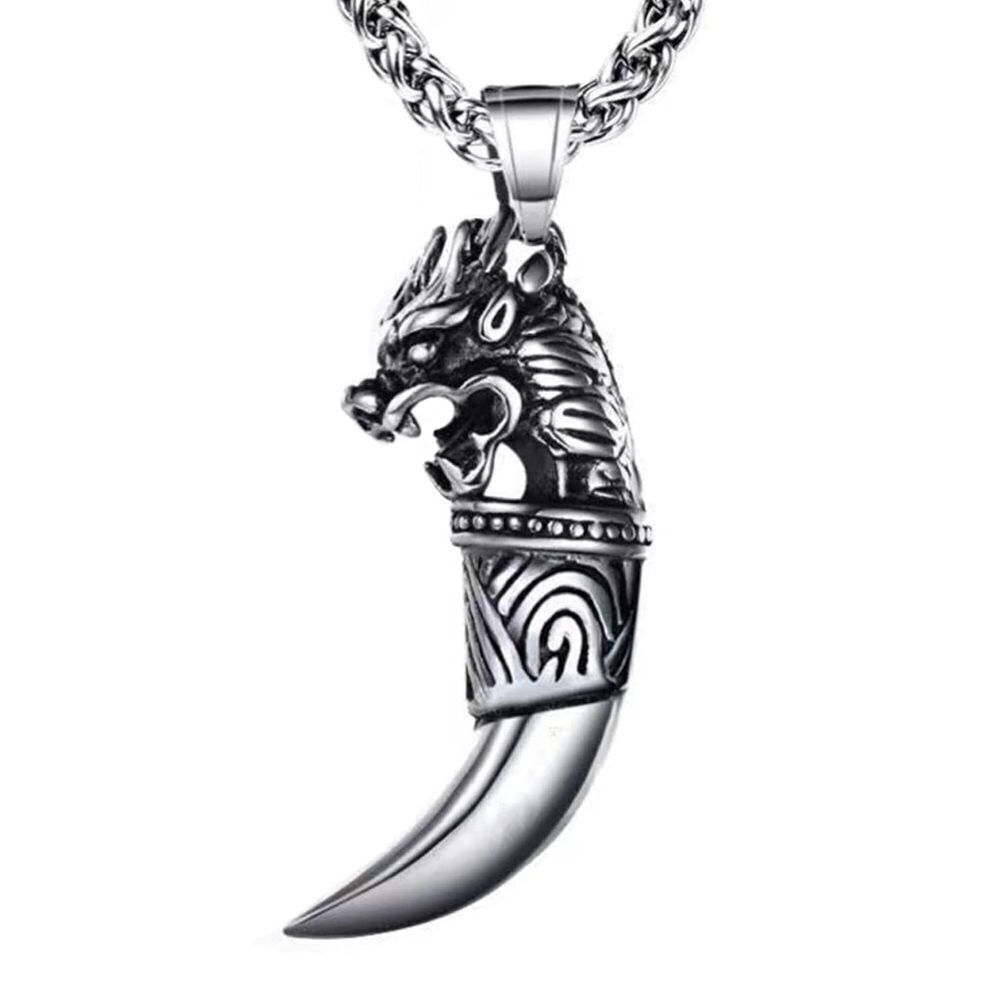 Wolf Fang Necklace Silver 
